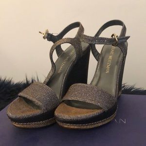 Brand New Stuart Weitzman Wedges Silver